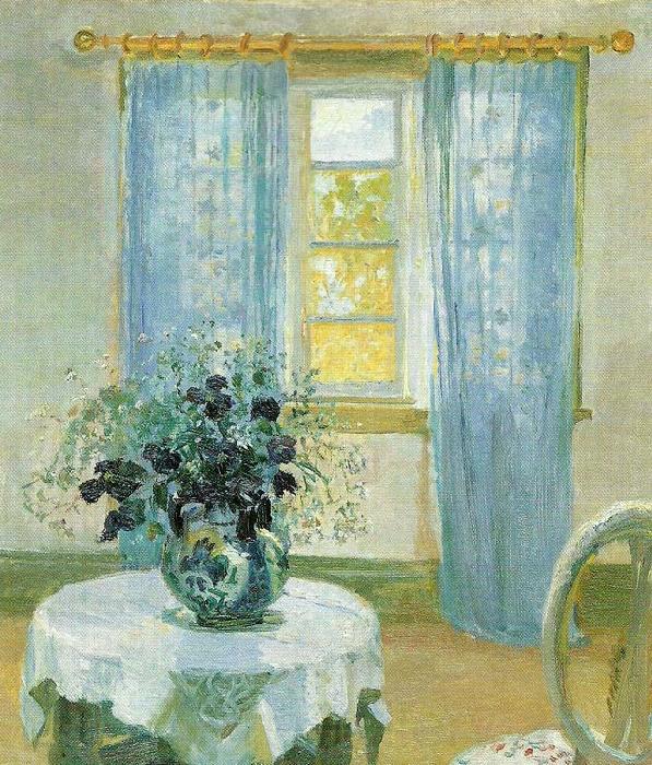 Anna Ancher interior med klematis France oil painting art